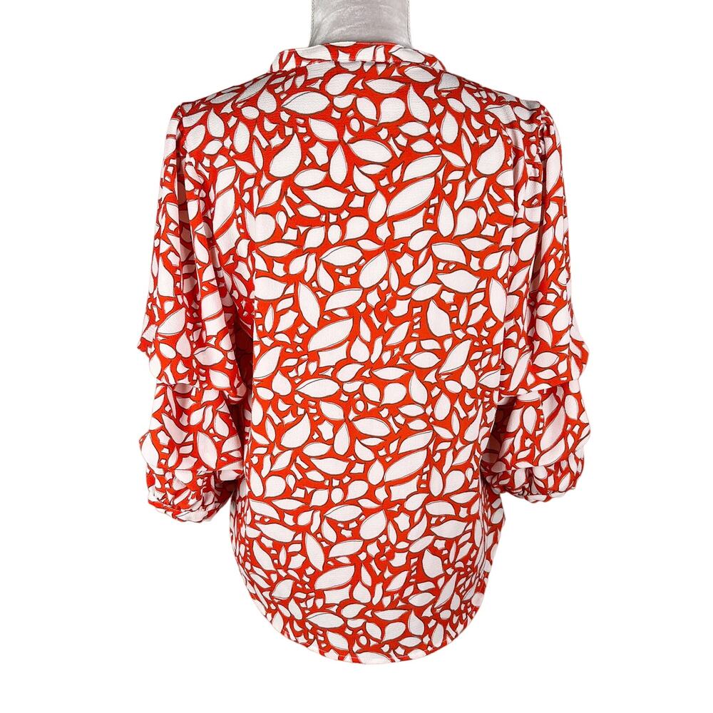 Willow Drive Printed Split-Neck Top Red Shatter L… - image 2
